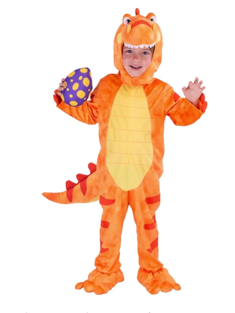 Orange T-Rex costume, Kids Small